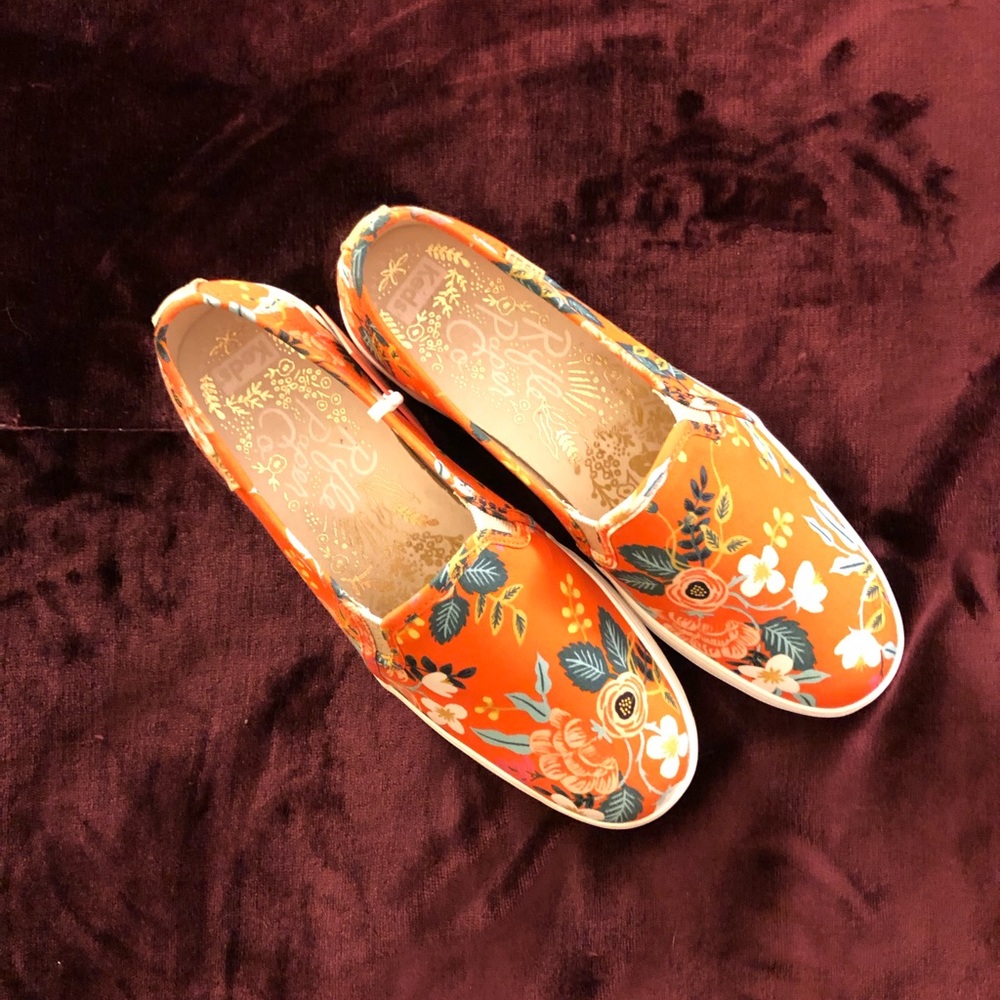 KedsxRifle Paper Co Triple Decker Slip-ons, NWT
